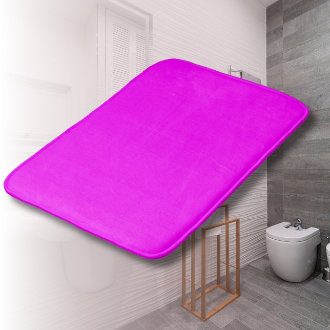 Tapis De Bain Couleur solide Fuchsia | Classic Elegant (Créateur téléchargé)