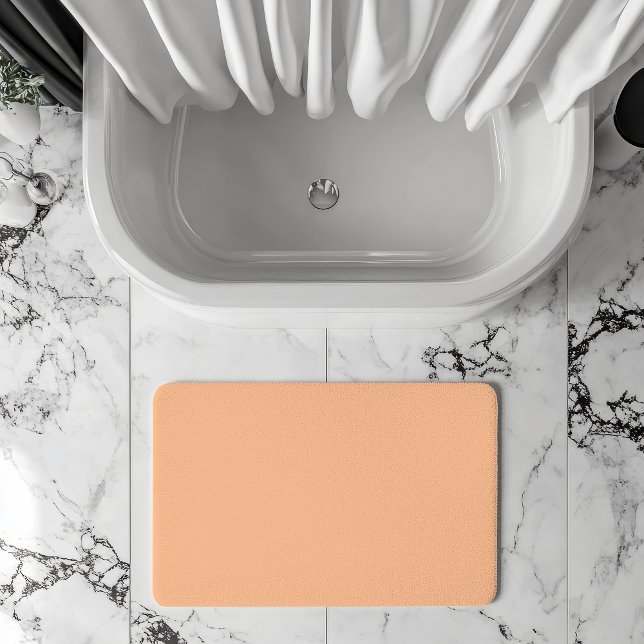 Tapis De Bain Couleur Tendance Peach Fuzz Uni | Élégant (Créateur téléchargé)