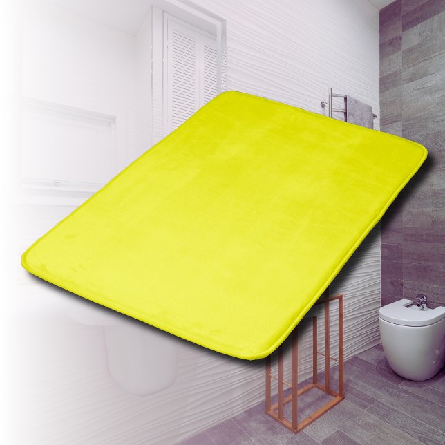 Tapis De Bain Couleur uni jaune néon | Classique (Créateur téléchargé)