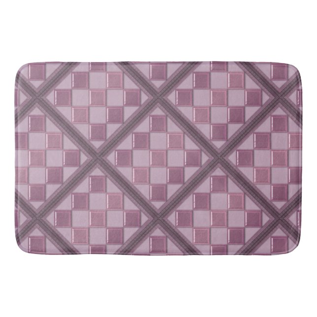 Tapis De Bain Couleur violette 3D en tuile de verre (Devant)