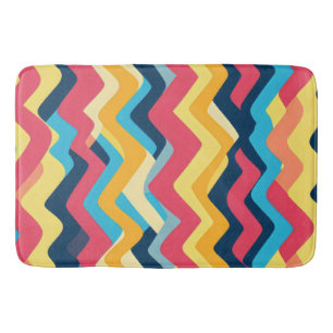 Tapis De Bain Couleurs Abstraites Zigzag Wavy