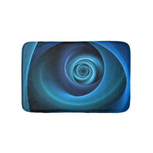 Tapis De Bain Couleurs bleu spirale 3D Art Abstrait fractal mode