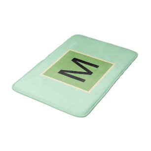 Tapis De Bain Couleurs de crème glacée verte Monogramme Pistachi