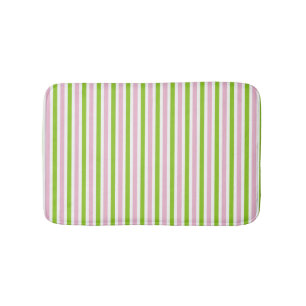 Tapis De Bain Couleurs du ressort motif rayé rose et vert