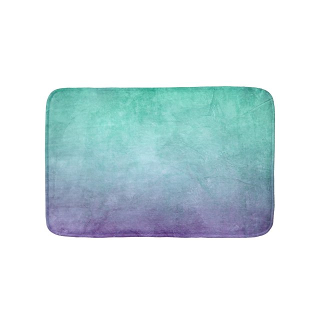 Tapis De Bain Couleurs Grunge - Turquoise & violet (Devant)