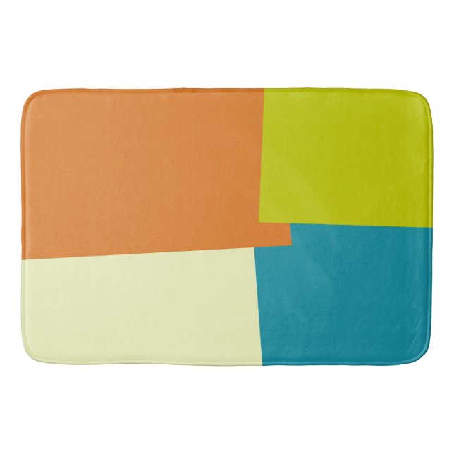 Tapis De Bain Couleurs modernes rétro géométriques (Devant)