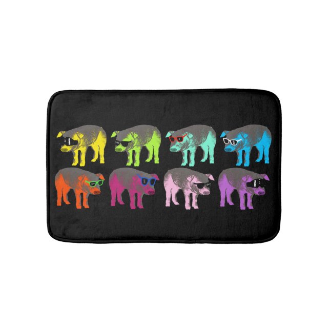 Tapis De Bain Couleurs pop chinois Cochon année Zodiac Bain Mat (Devant)