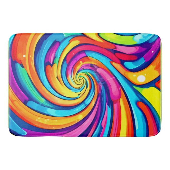 Tapis De Bain Couleurs torride, Spirale psychédélique, Chao colo (Devant)