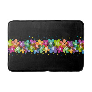 Tapis De Bain Couleurs tropicales Graphisme floral