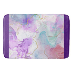 Tapis De Bain Couleurs violettes, vertes, roses, élégantes
