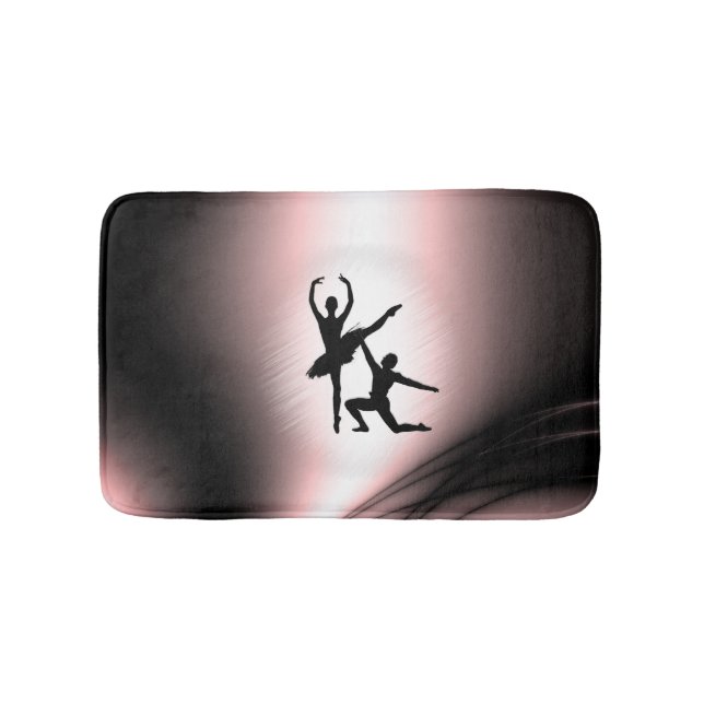 Tapis De Bain Couple de danse de ballet accent rose (Devant)