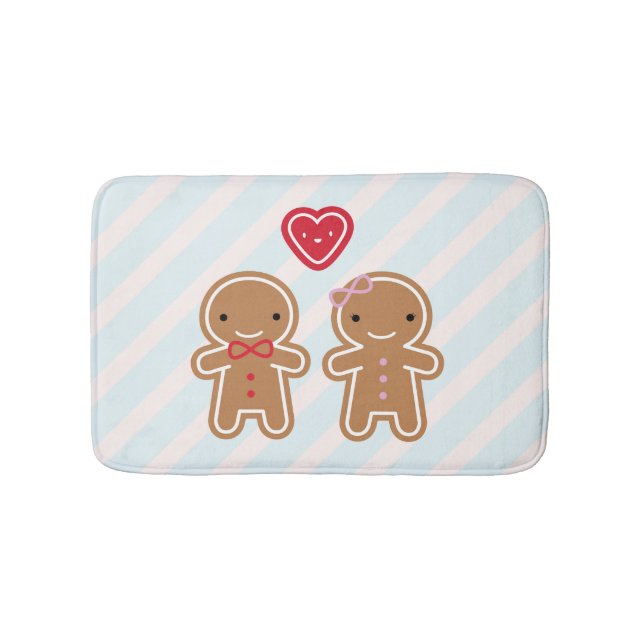 Tapis De Bain Couples mignons de pain d'épice de Kawaii de (Devant)