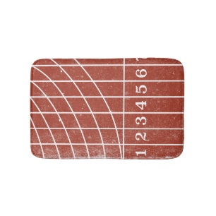 Tapis de bain courant rouge sportif de voie