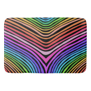 Tapis De Bain Courbes de courbes en arc de cercle sur noir