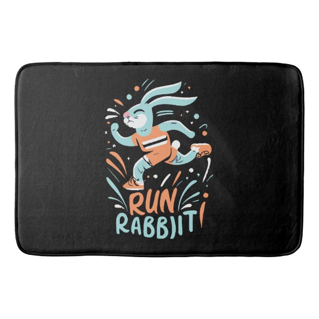 Tapis De Bain courir lapin marathon coureur lapin mignon (Devant)