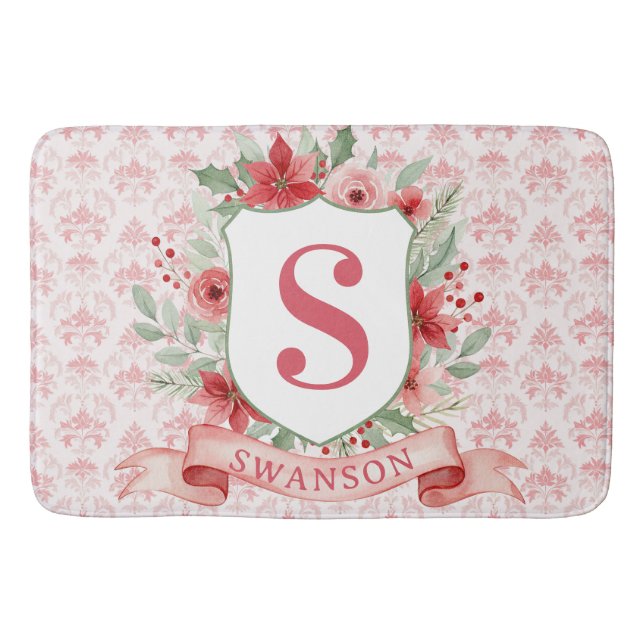 Tapis De Bain Couronne de vacances grandmillennial | Monogramme  (Devant)