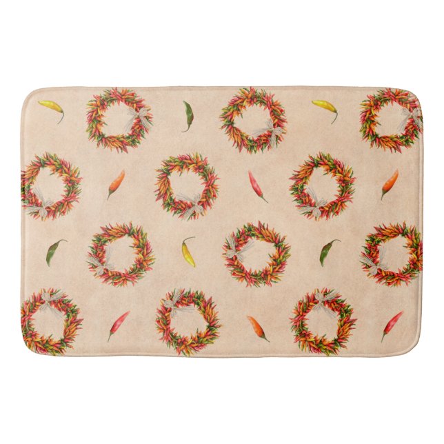 Tapis De Bain Couronnes de poivrons rustiques du Sud-Ouest   (Devant)