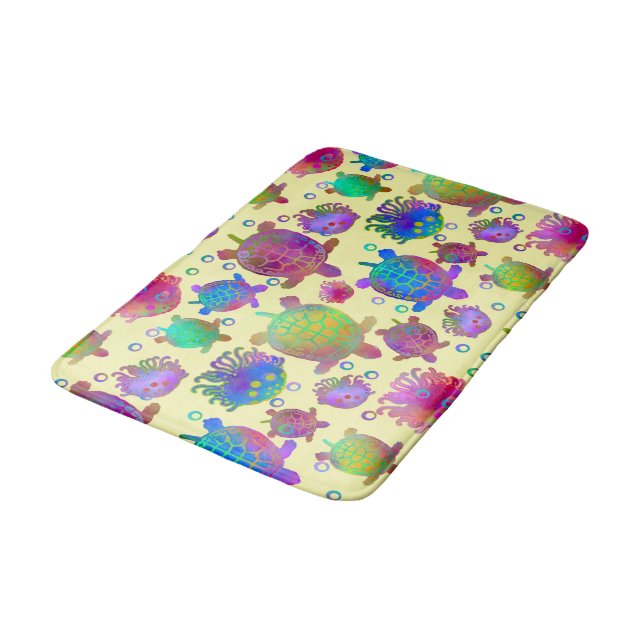 Tapis De Bain Course avec tortues pour le petit-déjeuner (Angle)