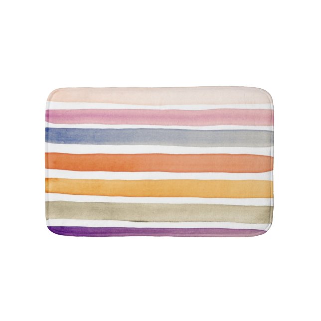 Tapis De Bain Courses peintes à la main de brosse d'aquarelle, (Devant)