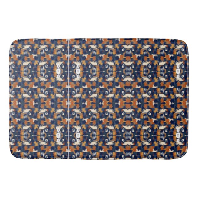 Tapis De Bain Couverture à motif abstrait bleu marine (Devant)