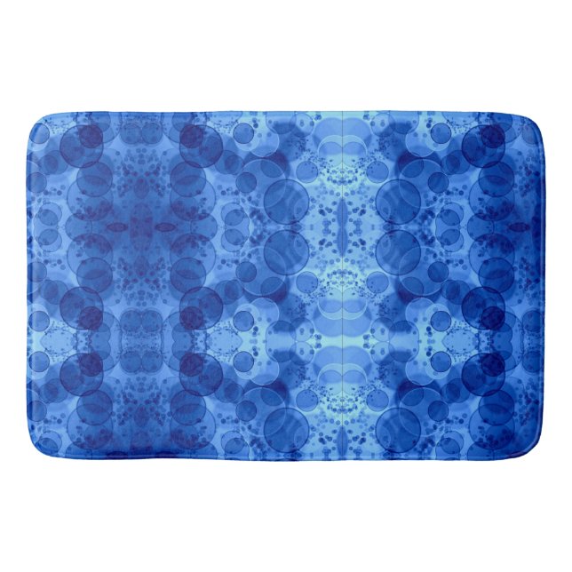 Tapis De Bain Couverture à motif bulle bleue (Devant)