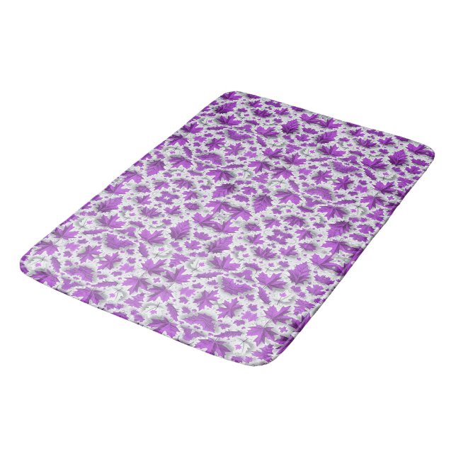 Tapis De Bain Couverture de feuilles d'érable violettes (Angle)