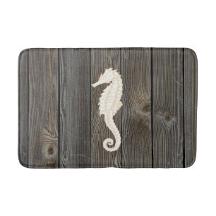 Tapis De Bain Couverture en bois vintage de Bath d'hippocampe
