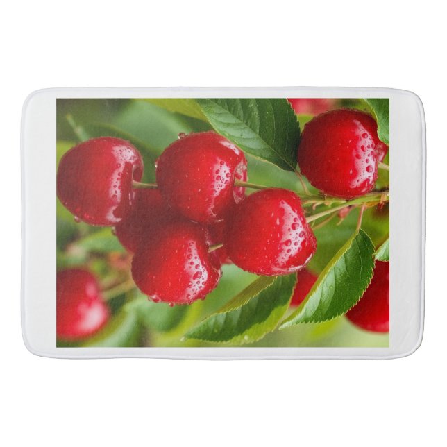 Tapis De Bain Couverture Sherpa Cerises Rouges Fraîches (Devant)