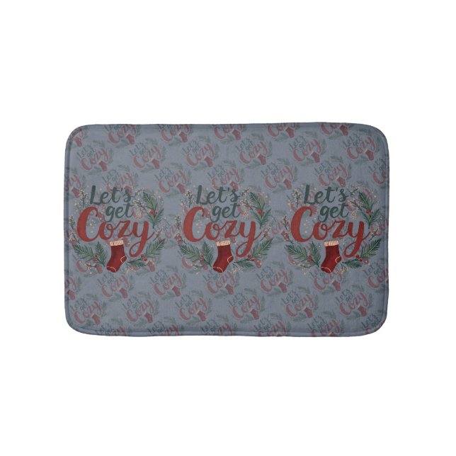 Tapis De Bain Cozy Holiday Pine Berry Lettering (Devant)