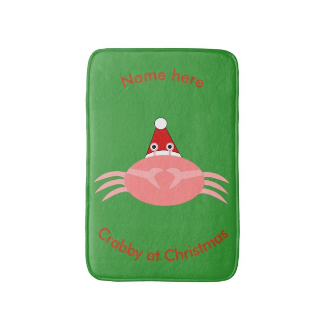 Tapis De Bain Crabe de Noël Cuve de bain personnalisée (Devant (Vertical))