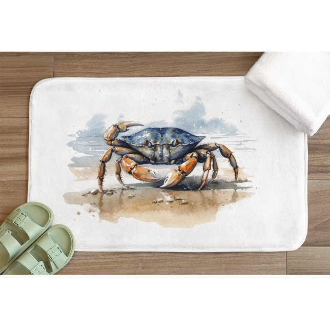 Tapis De Bain Crabe de plage aquarelle (Créateur téléchargé)