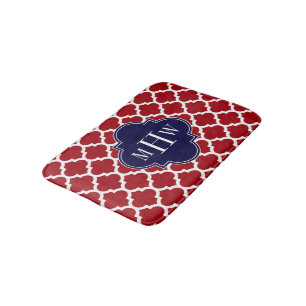 Tapis De Bain Cranberry What Marocain #5 Marine 3 Monogramme ini