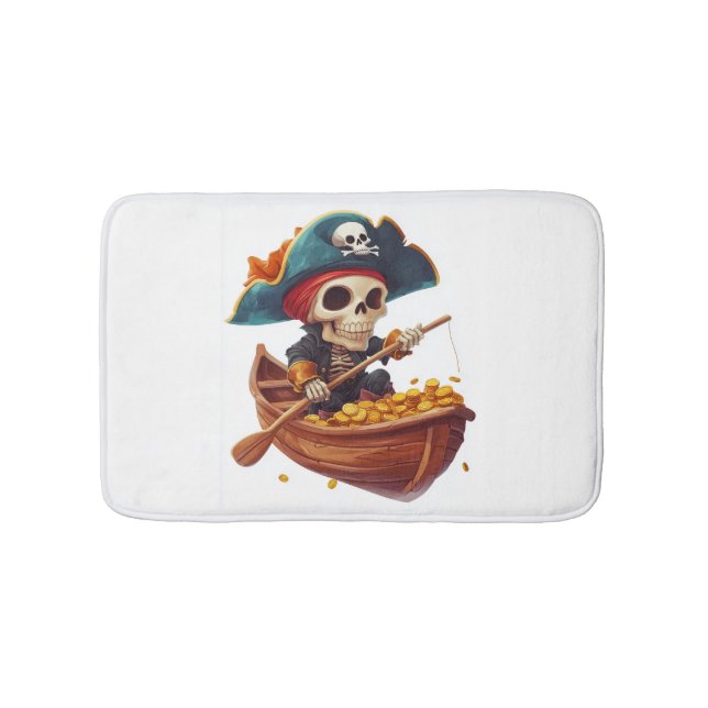 Tapis De Bain Crâne de Boucanier Drôle - Pirate (Devant)
