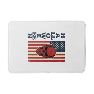 Tapis De Bain Crâne de Halloween Patriotique Vintage Épouvantabl