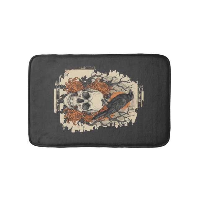 Tapis De Bain Crâne d'Halloween (Devant)