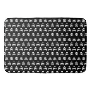 Tapis De Bain crâne effrayant sur fond noir