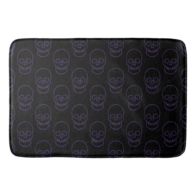 Tapis De Bain Crâne en violet et noir (Devant)