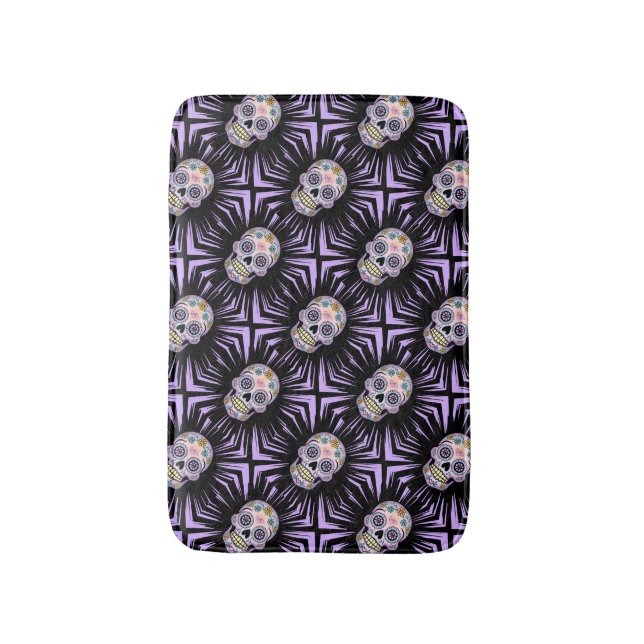 Tapis De Bain Crâne pourpre de sucre (Devant (Vertical))