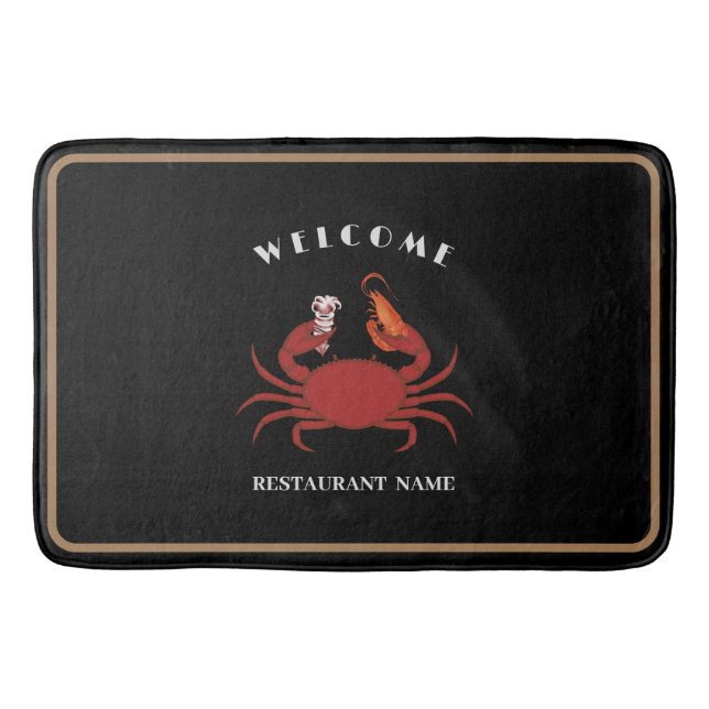 Tapis De Bain Crâne simple crevette fruits de mer Nom du logo du (Devant)