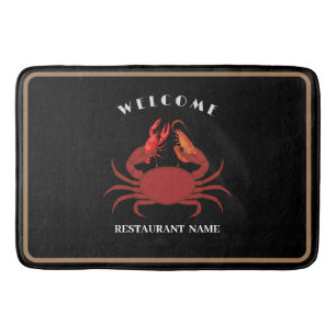 Tapis De Bain Crâne simple crevette fruits de mer Nom du logo du