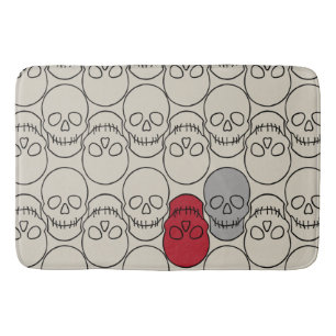 Tapis De Bain Crânes - Bone White et Bat Black