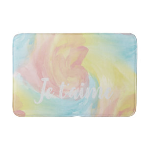 Tapis De Bain Cravate-Dye Retro Pastel Peinture d'Aquarelle dans