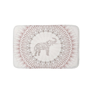 Tapis De Bain Cream Ombre Elephant Mandala
