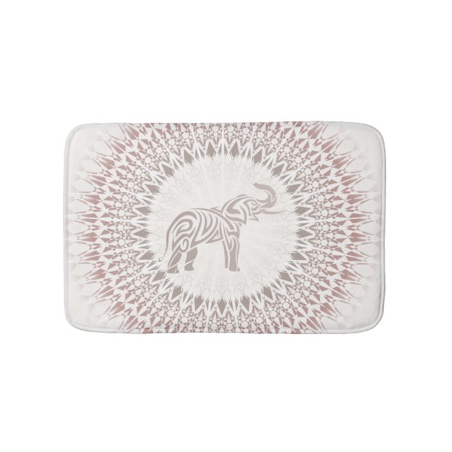 Tapis De Bain Cream Ombre Elephant Mandala (Devant)