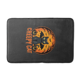 Tapis De Bain Création graphique de chat effrayant Halloween cha