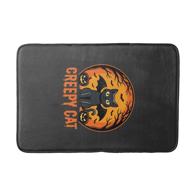 Tapis De Bain Création graphique de chat effrayant Halloween cha (Devant)