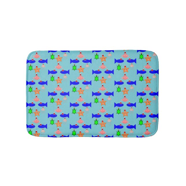 Tapis De Bain Créatures de la mer de Noël (Devant)
