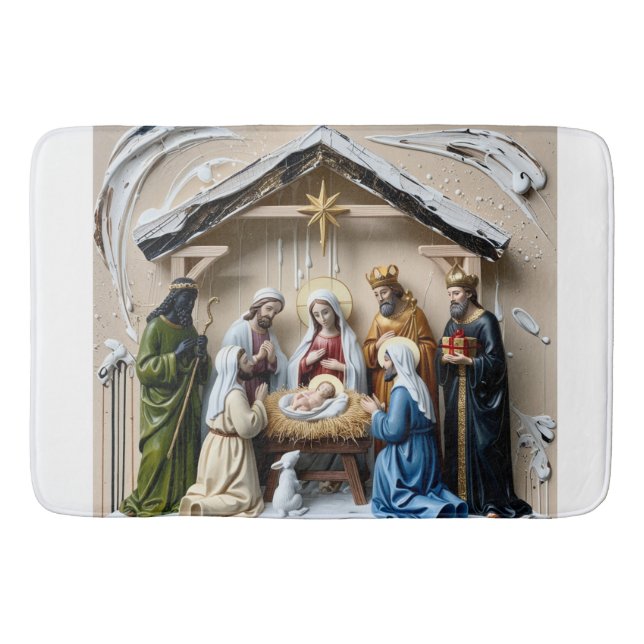 Tapis De Bain crèche, arbre mages Bethléem (Devant)