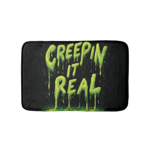 Tapis De Bain "Creepin it Real", humoristique typographie mince