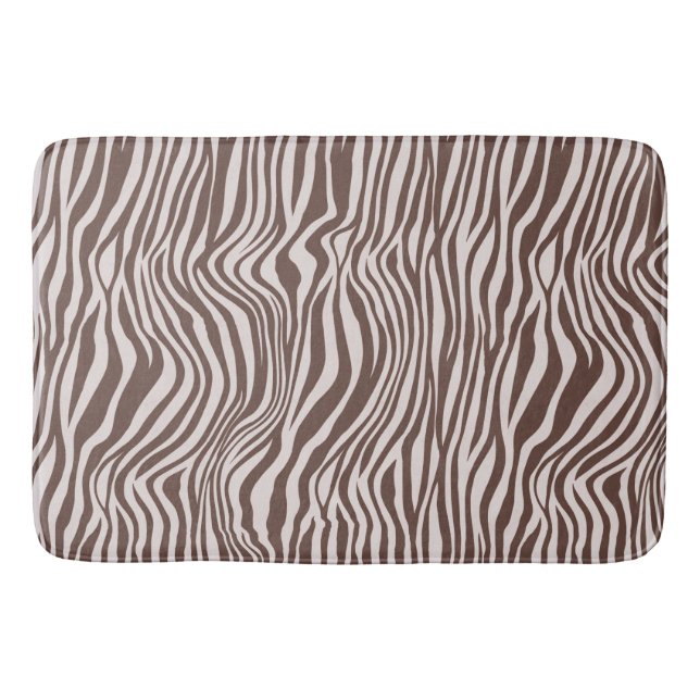 Tapis De Bain Crème Brown Zebra Print (Devant)